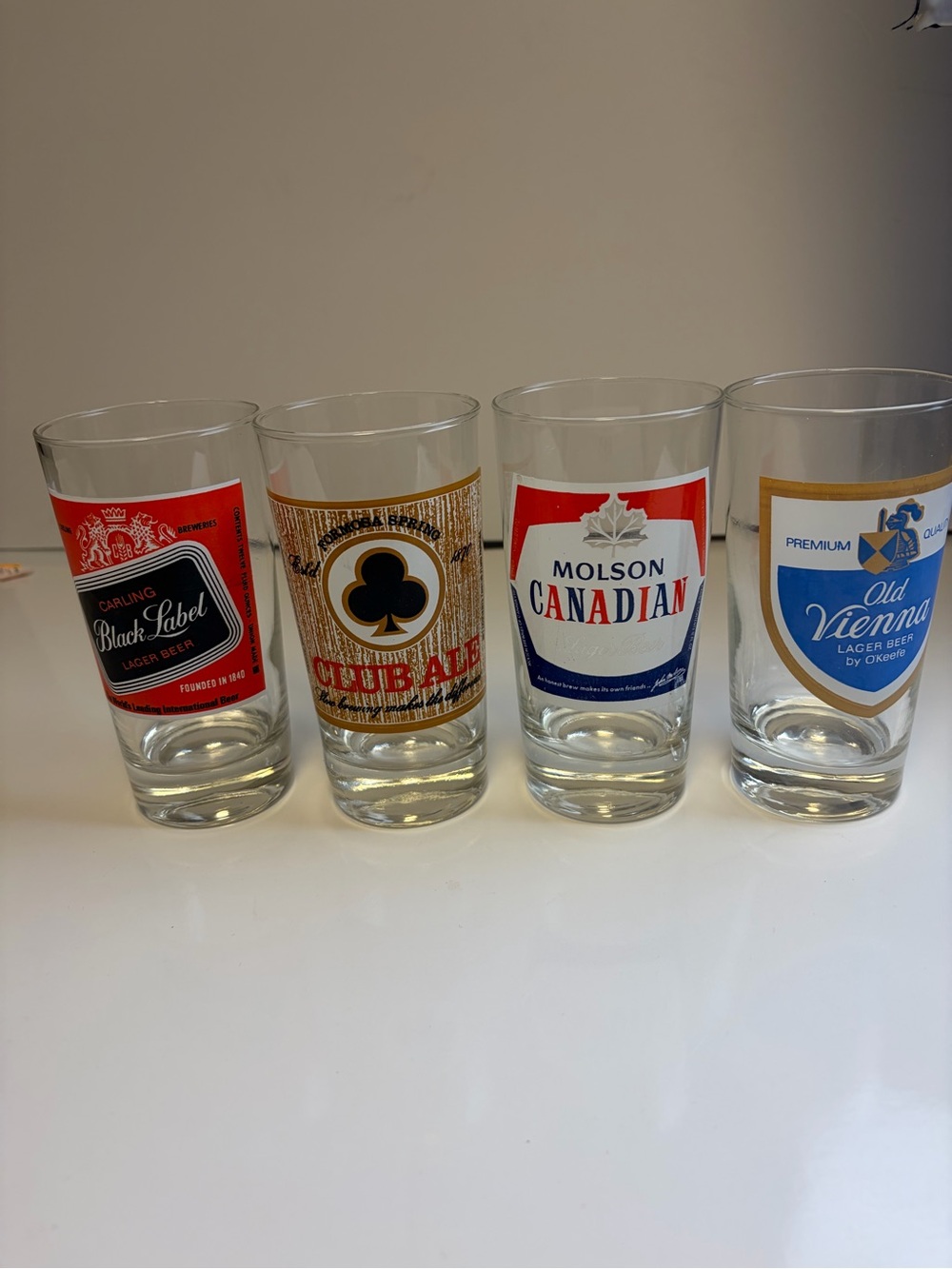Canadian Red and White Pint Glasses